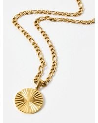 Oliver Bonas - Maya Etched Sunray Pendant Tone Waterproof Necklace - Lyst