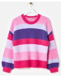 Oliver Bonas - Pink & Striped Knitted Jumper, Size 6 - Lyst