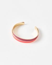 Oliver Bonas - Payson Red Enamel Cuff Bangle - Lyst