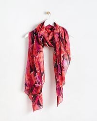 Oliver Bonas - & Gold Flames Pleated Lightweight Scarf - Lyst