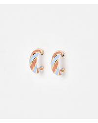 Oliver Bonas - Vera Red & Enamel Twist Hoop Earrings - Lyst