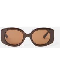Oliver Bonas - Angled Oval Sunglasses - Lyst