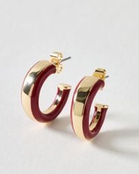 Oliver Bonas - Peyton Resin & Gold Tone Hoop Earrings - Lyst