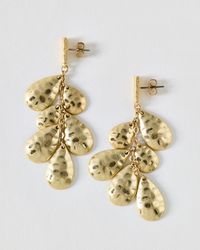 Oliver Bonas - Ida Hammered Multi Teardrop Drop Stud Earrings - Lyst