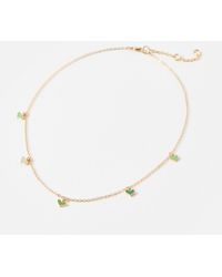 Oliver Bonas - Georgine Heart Charms Gold Tone Chain Necklace - Lyst