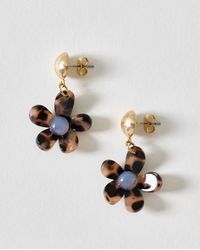 Oliver Bonas - Phyllis Resin Flower Drop Earrings - Lyst