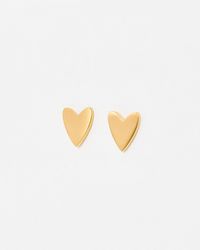 Oliver Bonas - Billie Tone Waterproof Heart Stud Earrings - Lyst
