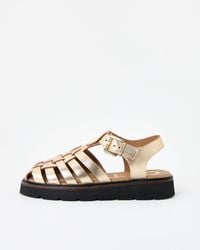 Oliver Bonas - Fisherman Metallic Strappy Leather Sandals, Size Uk 3 - Lyst