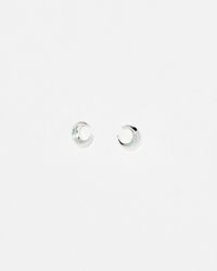 Oliver Bonas - Hilal Opalite Crescent Moon Silver Stud Earrings - Lyst