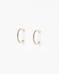 Oliver Bonas - Nia Gold Nugget Beaded Hoop Earrings Mini - Lyst