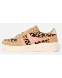 Gola - Grandslam Savanna Caramel & Leopard Print Trainers, Size 3 - Lyst
