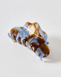 Oliver Bonas - Niamh Blue & Brown Curve Resin Claw Clip - Lyst