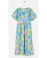 Oliver Bonas - & Green Luminous Floral V-neck Midi Dress, Size 6 - Lyst