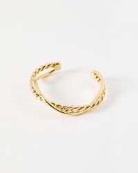 Oliver Bonas - Jessie Twisted Cross Over Tone Bangle - Lyst