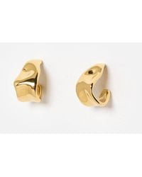 Oliver Bonas - Margaret Organic Shape Tone Waterproof Drop Hoop Earrings - Lyst