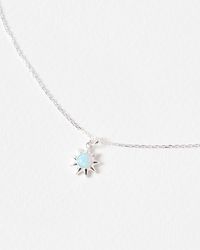 Oliver Bonas - Cyra Sun Opalite Charm Silver Pendant Necklace - Lyst