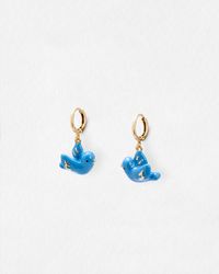 Oliver Bonas - Winslow Enamel Bird Huggie Earrings - Lyst
