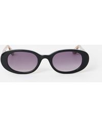 Oliver Bonas - Zebra Print Mini Oval Acetate Sunglasses - Lyst