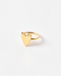 Oliver Bonas - Billie Tone Waterproof Heart Ring - Lyst