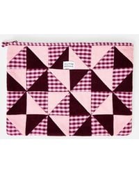 Oliver Bonas - Emily Pink & Burgundy Patchwork Corduroy Laptop Case - Lyst