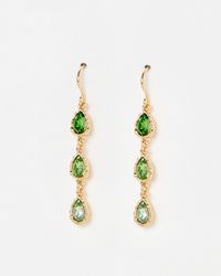 Oliver Bonas - Intira Stone Teardrop Tiered Drop Earrings - Lyst