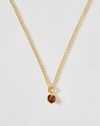 Oliver Bonas - Auden Brown Honey Quartz Heart Charm Pendant Necklace - Lyst