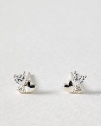 Oliver Bonas - Estelle Heart Cluster Stud Earrings - Lyst