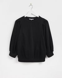 Oliver Bonas - Puff Sleeve Black Sweatshirt, Size 6 - Lyst