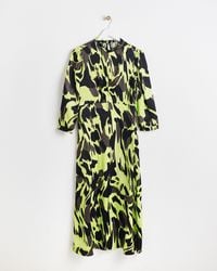 Oliver Bonas - Abstract Print Midi Dress, Size 6 - Lyst