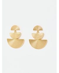 Oliver Bonas - Marie Semi Circle Tiered Tone Statement Earrings - Lyst