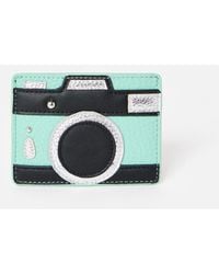 Oliver Bonas - Mint Green & Black Camera Credit Card Holder - Lyst