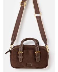 Oliver Bonas - Sara Buckle Faux Suede Crossbody Bag - Lyst