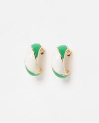 Oliver Bonas - Davina & White Striped Hoop Earrings - Lyst