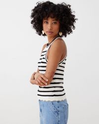 Oliver Bonas - Monochrome Stripe Racer Knitted Tank Top, Size 6 - Lyst