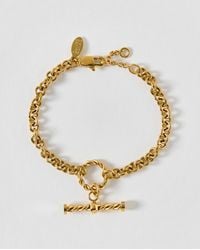 Oliver Bonas - Tasha Tone Waterproof Textured T Bar Charm Bracelet - Lyst