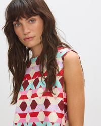 Oliver Bonas - & Blue Geometric Scalloped Top, Size 6 - Lyst