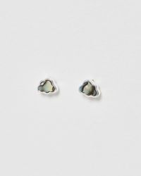 Oliver Bonas - Day Dreamer Paua Shell Cloud Silver Stud Earrings - Lyst