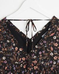Oliver Bonas - Midnight Meadow Floral Print Mini Dress - Lyst