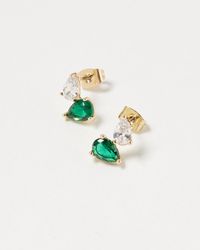 Oliver Bonas - Esme Teardrop Beaded Stud Earrings - Lyst