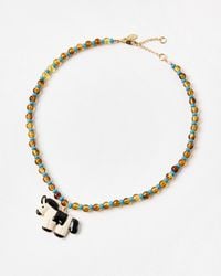 Oliver Bonas - Dasha Donkey Beaded Pendant Necklace - Lyst