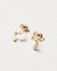 Oliver Bonas - Tami Mini Ribbon Twist Tone Stud Earrings - Lyst