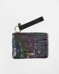 Oliver Bonas - Chainmail Green Metallic Zipped Pouch - Lyst