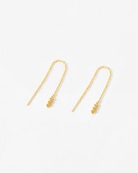 Oliver Bonas - Triple Heart Thread Through Chain Earrings - Lyst
