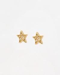 Oliver Bonas - Elen Tone Stone Detail Star Motif Stud Earrings - Lyst