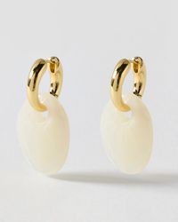Oliver Bonas - Edna Resin Charm Drop Hoop Earrings - Lyst