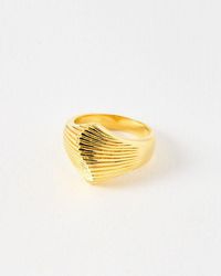 Oliver Bonas - Paula Sculptural Wave Plated Statement Ring - Lyst