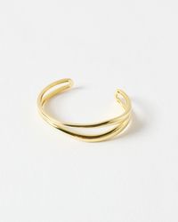 Oliver Bonas - Galia Wavy Chunky Cuff Bangle - Lyst