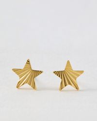 Oliver Bonas - Novie Tone Waterproof Etched Star Stud Earrings - Lyst