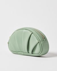 Oliver Bonas - Green Pleated Croissant Zipped Pouch - Lyst