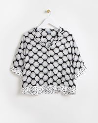 Oliver Bonas - Monochrome Shells Top & Shorts Pyjama Set, Size 6 - Lyst